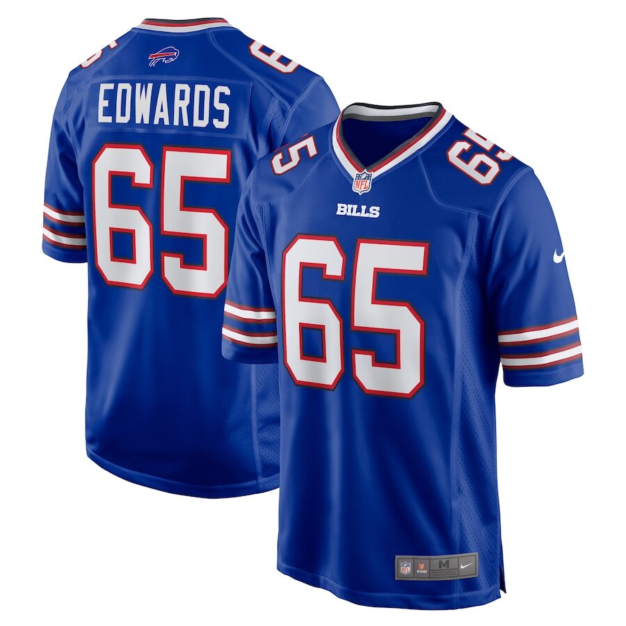 Buffalo Bills Mike Edwards #65 Nike Royal Blue 2025 Official NFL