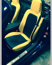Mazda MX5 3RD Gen Noir et Jaune Similicuir Voiture Siège Housses, Look Cuir