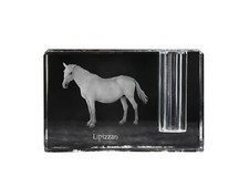 Lipizzano - Portapenne, Kristallorganisator Con Immagine Uno Cavalli, Einzigarti
