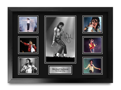 Michael Jackson Signed Large A2 Framed Printed Autograph Memorabilia Gift