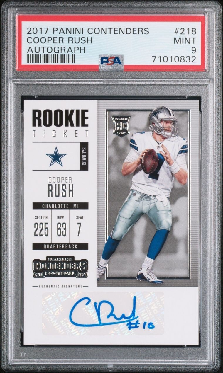 2017 COOPER RUSH CONTENDERS RC ROOKIE AUTO AUTOGRAPH #218 PSA 9 MINT Only 12 10s