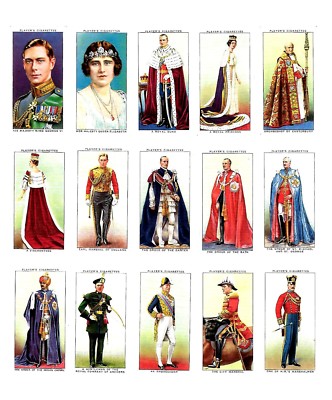 john player coronation series cigarette cards CIGARETTE CARDS. John Player Tobacco. CORONATION SERIES. (1937).(Full Set  of 50)