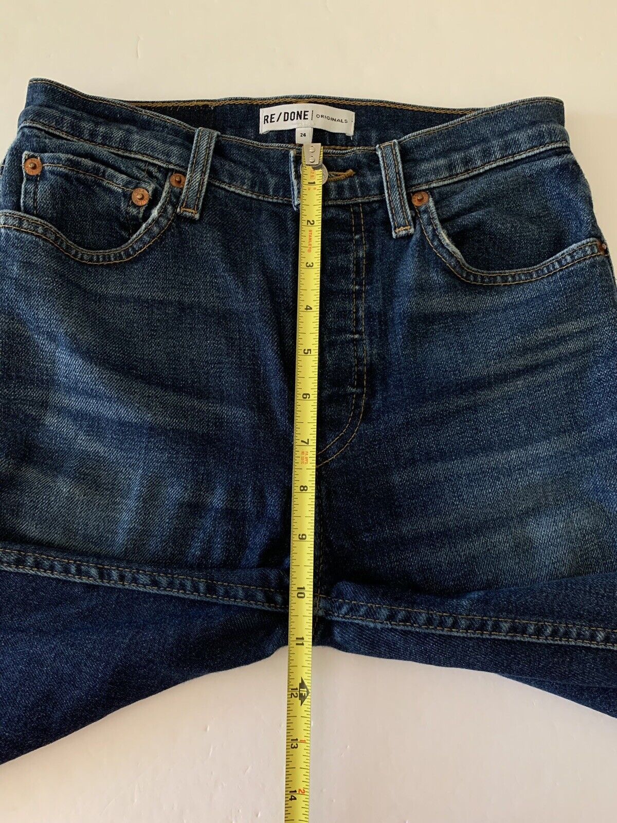 Re/Done High Rise Ankle Crop Women's Size 24 Butt… - image 11