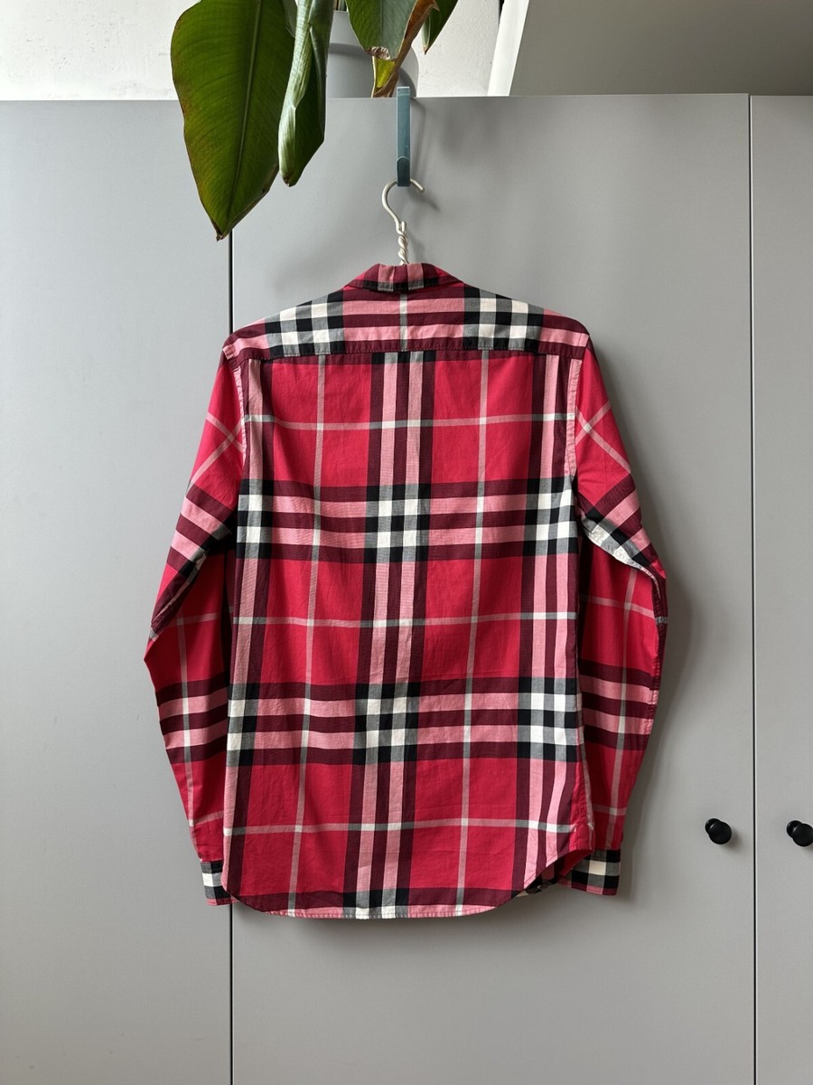 BURBERRY BRIT◆バーバリーブリット/長袖シャツ/S/レッド/ストライプ Burberry Brit Red Checkered Long Sleeve Shirt Men's Small | eBay