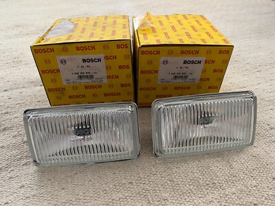 New NOS Pair 2x Bosch Fog Light Glass Bmw E21 E12 E23 E24 E30 Volvo 740 Saab