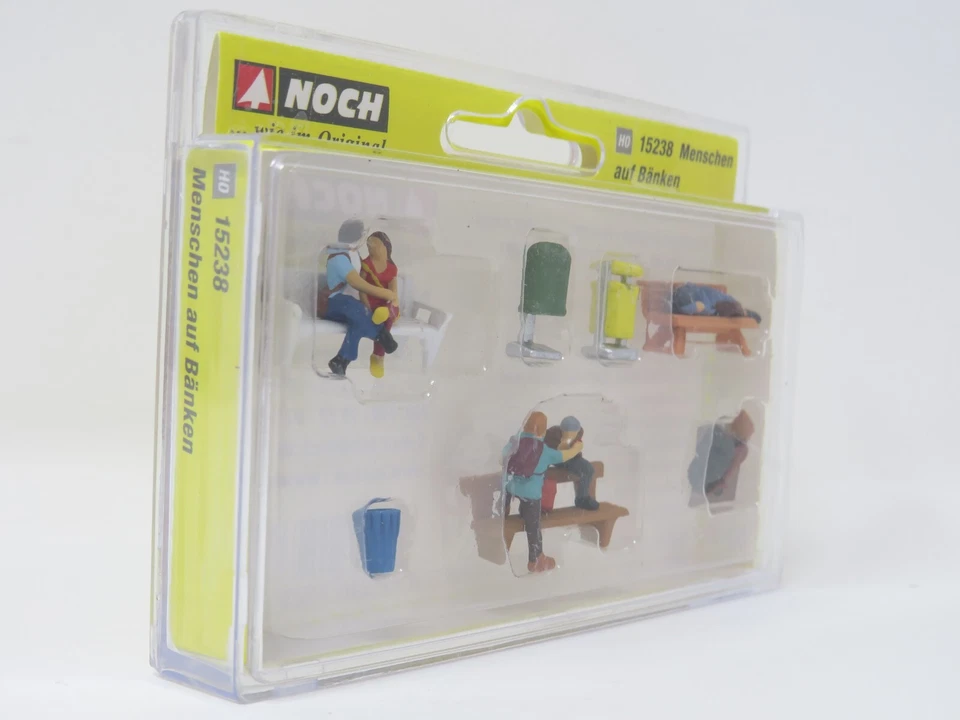 Noch HO 15238 Park Goers Homeless Folks Benches Dog Lovers People Figure Set - Image 2 of 4