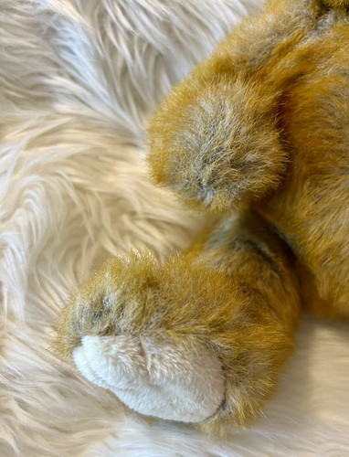 Rabbit Plush Stuff Animal Red Brown Embroidery Easter Green Bow - Picture 6 of 8