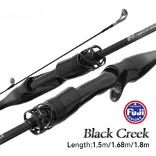 Black Creek Fishing Rod 2 Section Spinning Casting 1.5/1.68/1.8m Fiber Pole Rod