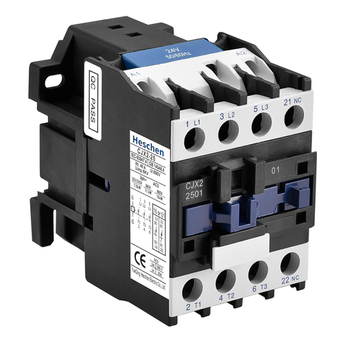 AC Contactor, CJX2-2501, 24V 50/60Hz Coil, 3P, 3 Pole, Normally Closed, Ie 25A,
