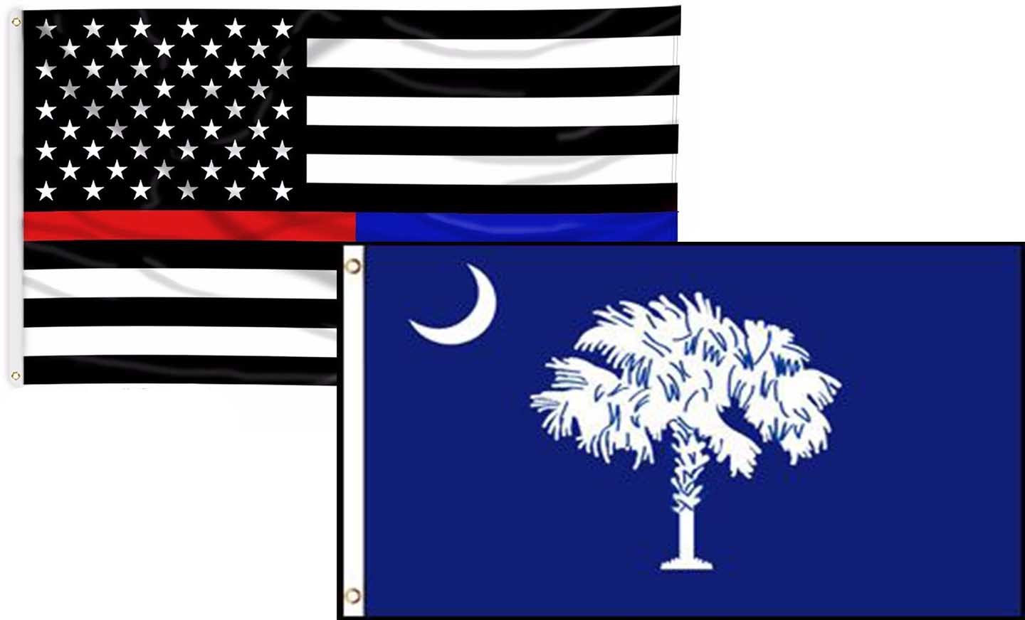 Trade Winds 3x5 USA Flag & South Carolina State Flag Combo – 2 Polyester Flags