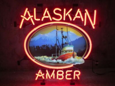 Alaskan Amber Brewing Neon Light Sign 20''x16'' Beer Gift Bar Real Glass Artwork