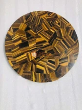Tiger Eye SunBurst Table Top, Yellow Tiger Eye Coffee Table, Center & Side Table