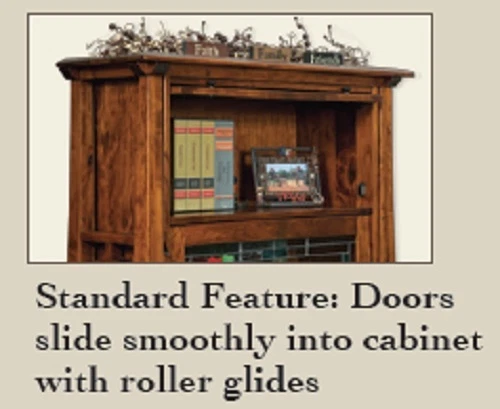 Librería Amish Craftsman Barrister madera maciza puertas de vidrio con plomo 40" x 64" Foto 2 de 2