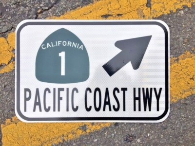 PACIFIC COAST HIGHWAY road sign PCH HWY 1 California Hwy 1  12''x18'' - DOT style 