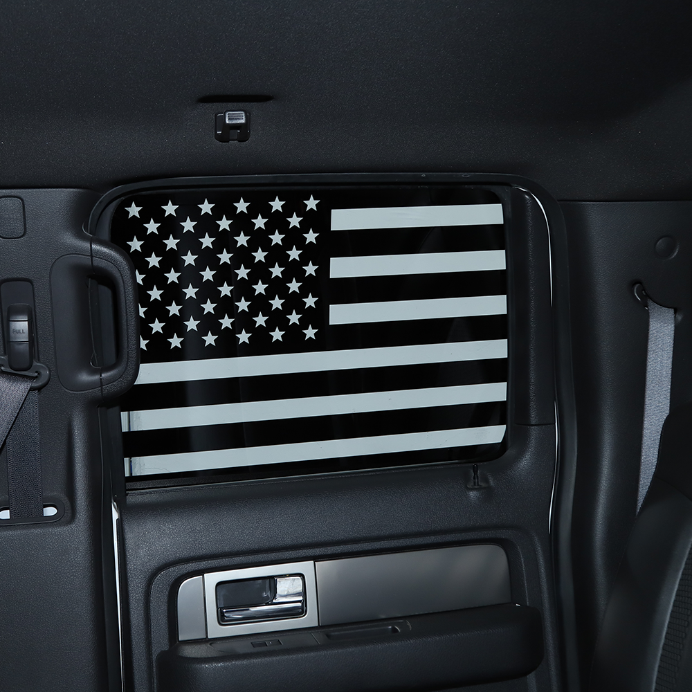 Car Rear Window Trim Decor Stickers Decal for Ford F150 2009-2014 US Flag Black