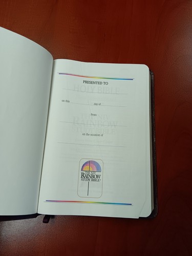 The NIV Rainbow Study Bible Color Coded Bold Line Ed 1996 Burgundy Soft Cover - Picture 7 of 11