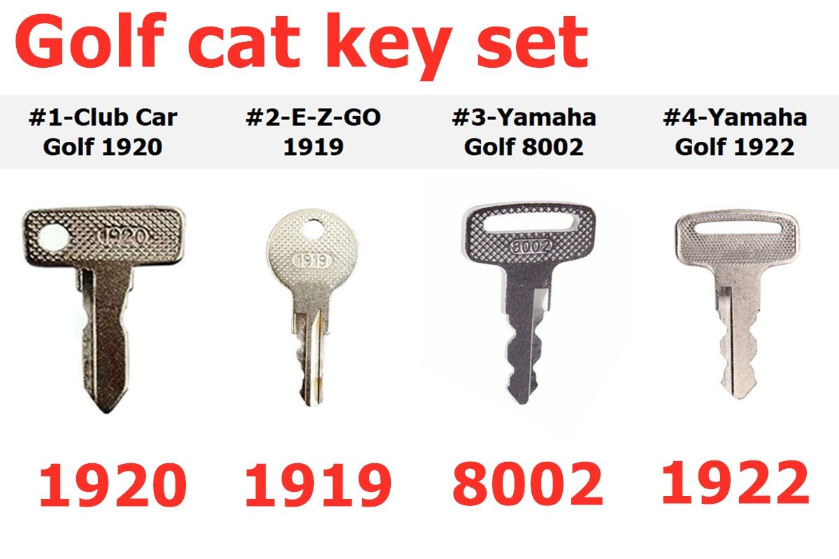 Golf Club Car key Set For E-Z-GO YAMAHA PTV Club Car Gas/Electric Golf Cart