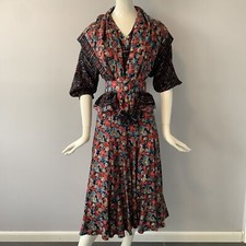 Vintage Diane Freis Original 100 Silk 4 Piece Floral Rose Print Set