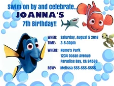 Finding Dory Print At Home JPEG/PDF Digital File Birthday Invitations