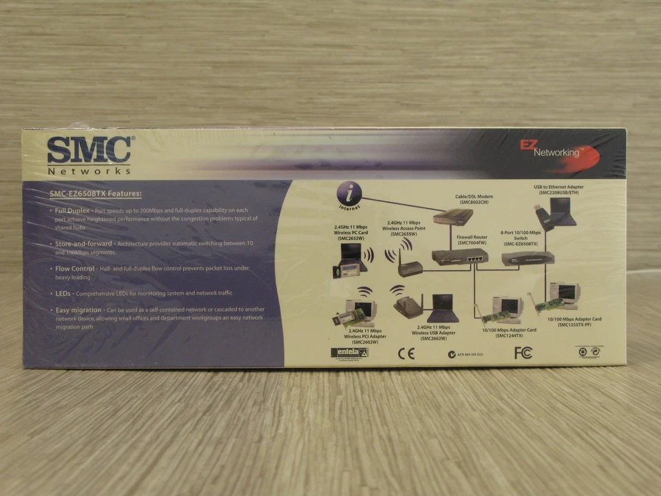 SMC Networks 8-Port 10/100Mbps Dual Speed Switch Black Gray Plug And Play  - Image 2 of 3
