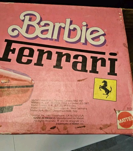 Vintage 1986 Barbie rot Ferrari Cabrio von Mattel #3136 mit Box fehlt 1 Spiegel - Bild 12 von 18