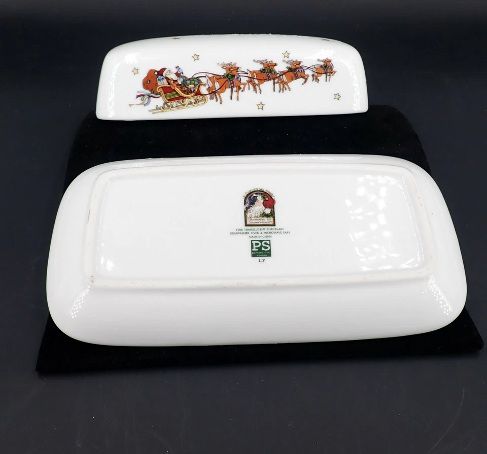 Блюдо с маслом на крышке 1/4 фунта Christmas Story от Portmeirion - Изображение 4 из 4