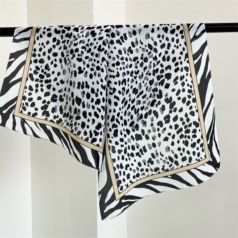 Black Leopard Mulberry Silk Neck Scarf Mulberry | Skinny Scarf - Leopard | Ebony Recycled Polyester main image 2