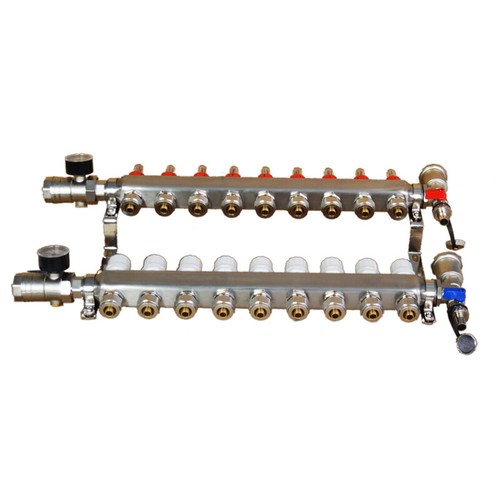 Set collettore riscaldamento a pavimento radiante PEX a 9 rami flusso intelligente 1,6 mm flusso visivo - Foto 2 di 4