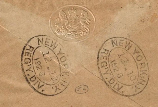 Cubierta registrada Montserrat 1928 OHMS con SG 75 4d y sotavento SG 70 4d CV L140+ Foto 4 de 4