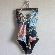 Mara Hoffman Arcadia Indigo-print Lace-up Swimsuit READ 