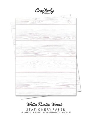 White Rustic Wood Stationery Paper: Cute Letter Writing Paper For Home, Off...