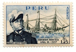 Peru, 1957, French Exhibition, Lima, Admiral Du Petit Thouars, accept offers