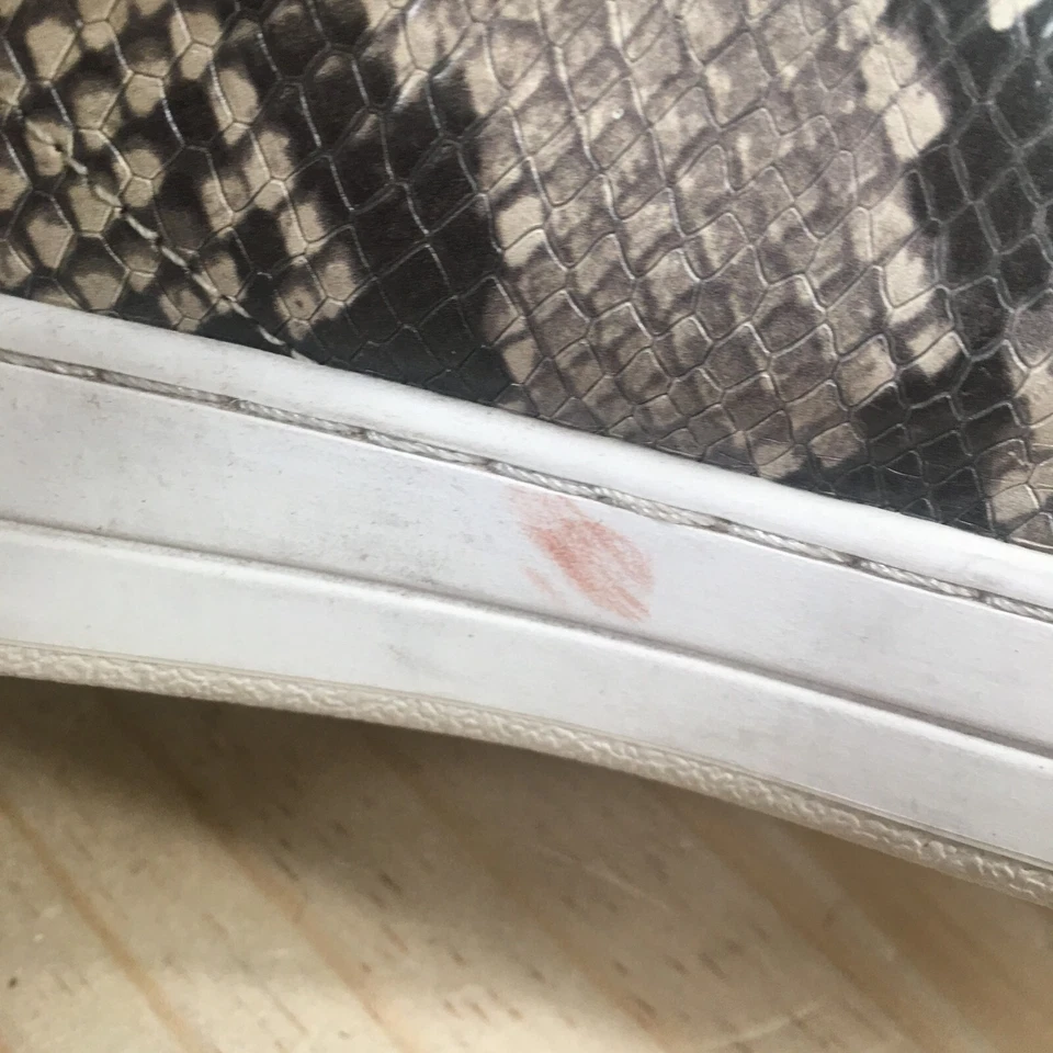 Michael Kors Zapatos Mujer 7.5 Keating Piel de Serpiente Zapatillas con Cordones Cuero Gris Foto 4 de 4