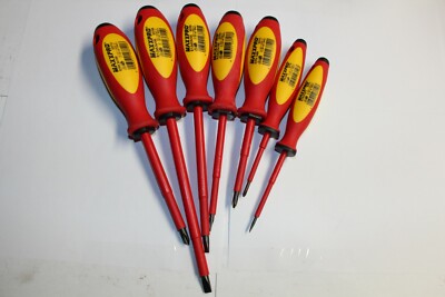 WITTE MaxxPro VDE INSULATED 7-pcs SLOTTEDPHILLIPS Screwdriver SET 1000V GERMANY