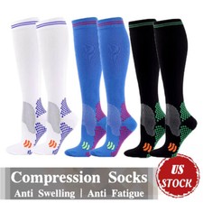 3Pairs Compression Socks Graduated Support Performance Running Stockings S-XXL