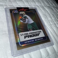 2023 Leaf Pro Set Pre-Production Proof DEWAYNE MCBRIDE NFL Football 1/1 gold