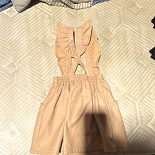 Girls Solid Beige A-Line Short Skirt Size 6Y