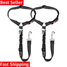 Dog Seat Belt for Car, 2 Pack Dog Car Harness Seatbelt Adjustable with Elasti...