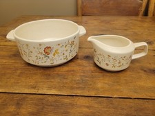 Lenox Temperware Merriment Floral Ceramic Casserole Dish & Creamer