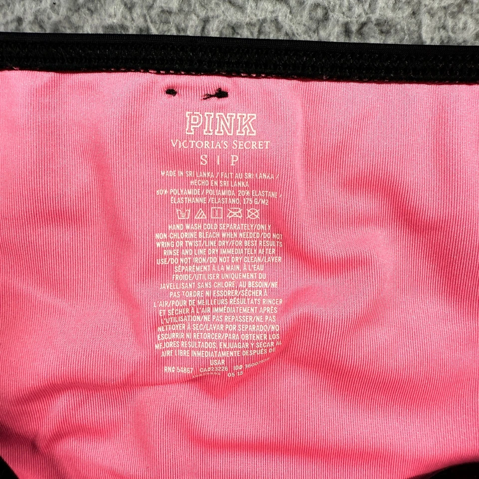 Parte inferior de bikini de natación rosa Victoria's Secret negra rosa para mujer talla S fruncida elástica Foto 4 de 4