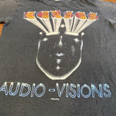 Vtg 80s Kansas Audio Visions Graphic Shirt  got To Rock On  Sz Small Us Made 