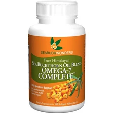 Seabuck Wonders Pure Himalayan Sea Buckthorn Oil Blend Omega-7 Complete 120 Ct