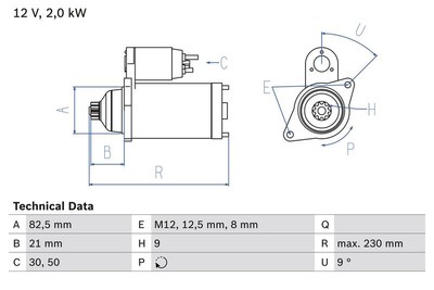 Starter Anlasser für VW LT 28-46 II Pritsche 28-35 1999-2006 Bosch 0986018940
