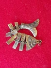 Vintage Articulated Fish Pendant Metal Costume Jewelry
