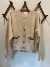 BRODIE 100 CASHMERE SWEATER SIZE S CARDIGAN V NECK