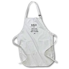 3dRose Dad The Man The Myth The Legend Full Length Apron 22 by 30-Inch Black