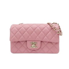  BRAND NEW CHANEL Quilted Lambskin Mini Flap Bag Pink