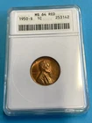 1950 D Lincoln Wheat Cent MS64 RED ANACS Old Holder