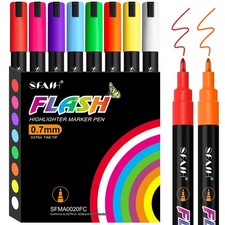 8 Vibrant Liquid Chalk Markers Erasable - 0.7-1mm Fine Tip Chalkboard Pens fo...