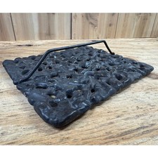 Vintage Ornate Cast Iron Bacon/Steak Press 9.75"x8"